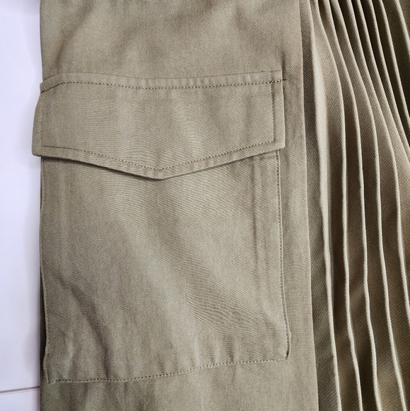 Mare Mare X Anthropologie Pleated Cargo Midi Skirt Sz XS - Picture 11 of 14